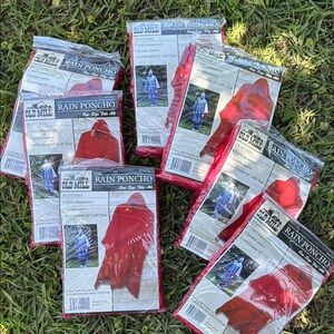 Old Mill Red Rain Poncho